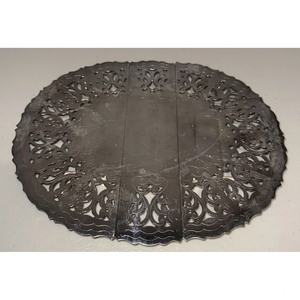 Italy WA Silver Hot Plate Expandable Trivet Vintage‎
